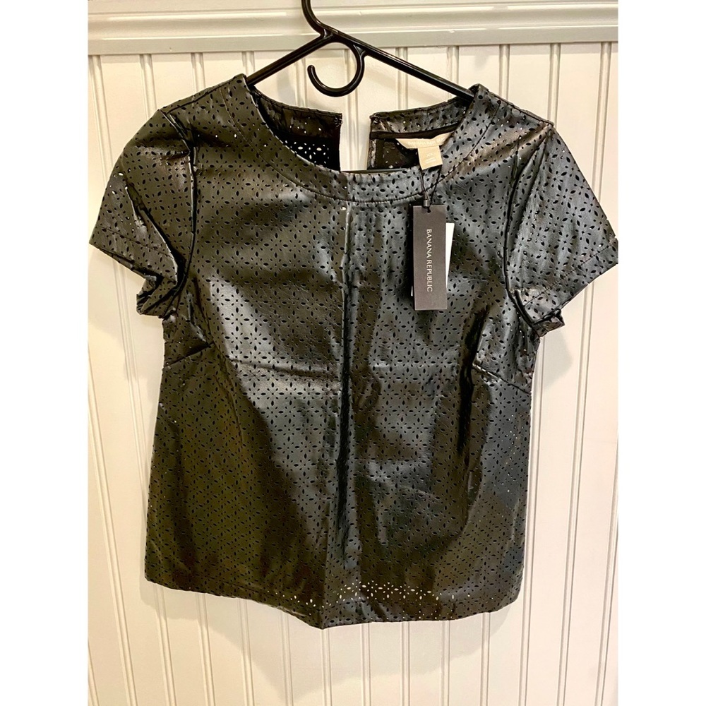 Banana Republic Faux Leather Top
